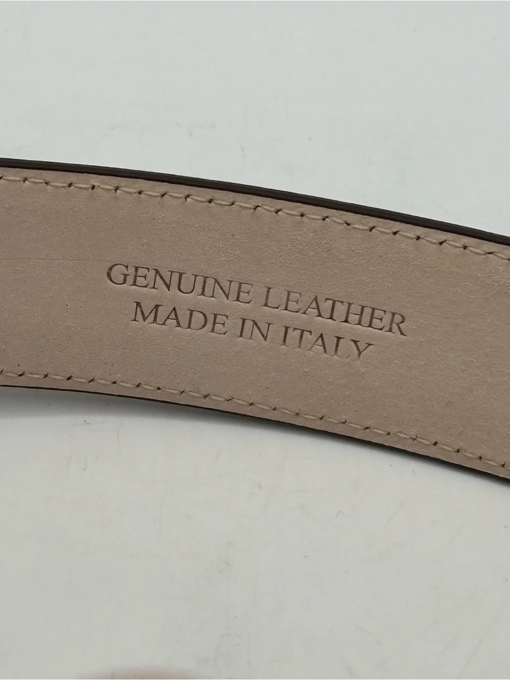 New Paul Fredrick Embossed Leather Men’s Belt BMQ911 Made In Italy Size 40 Brown
